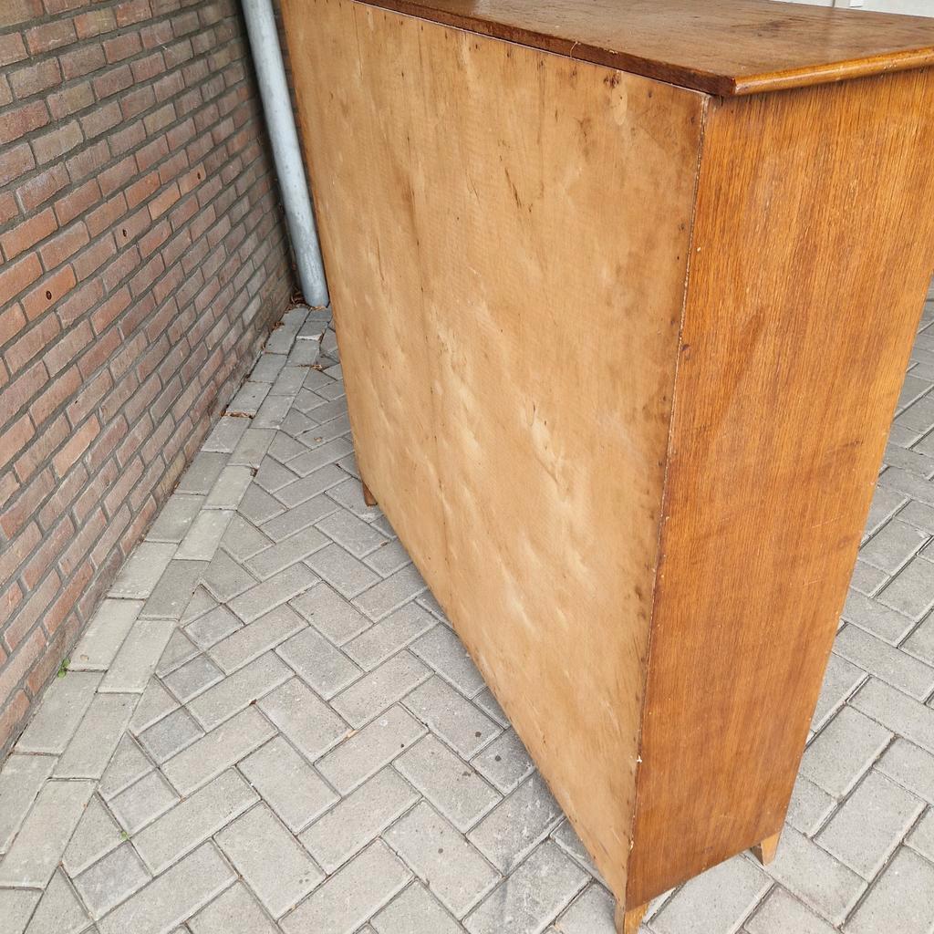 Antieke Handgemaakte Eiken Boekenkast Kast Verstelbaar image 14