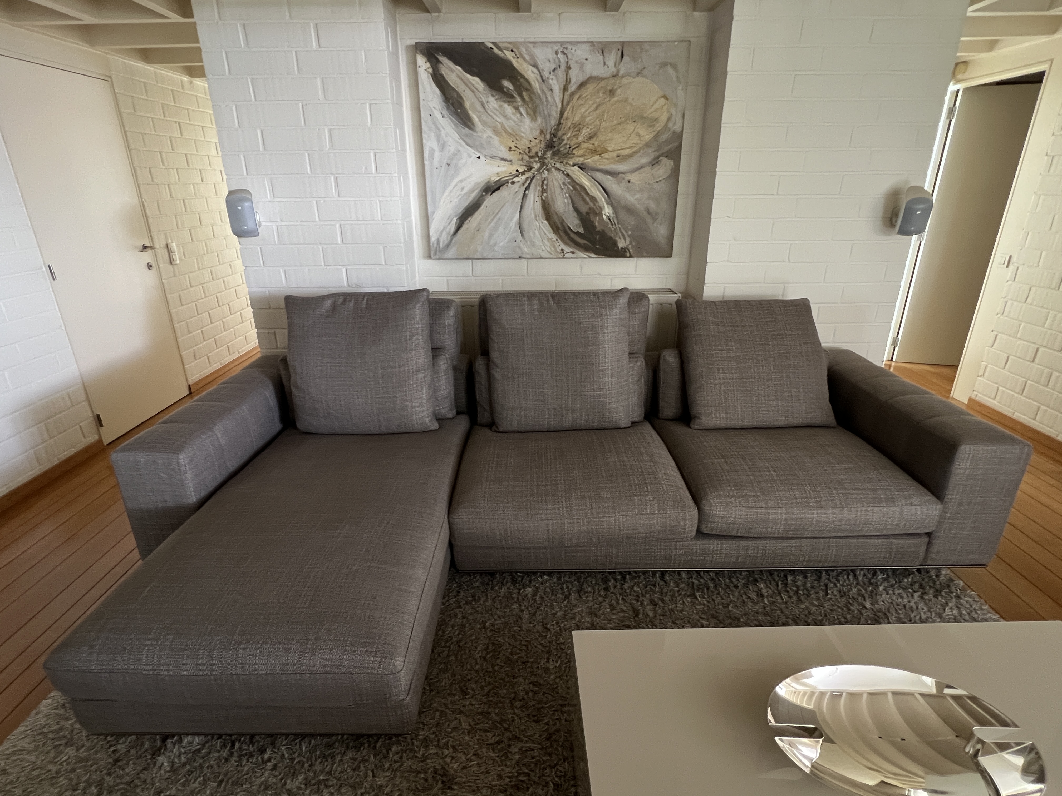 Voor De Snelle Beslissers ! Minotti Freeman Sofa Stof Cat H Bright 066 Bronze– Topstaat – Aankoopprijs €16.382 (mei 2024) image 2