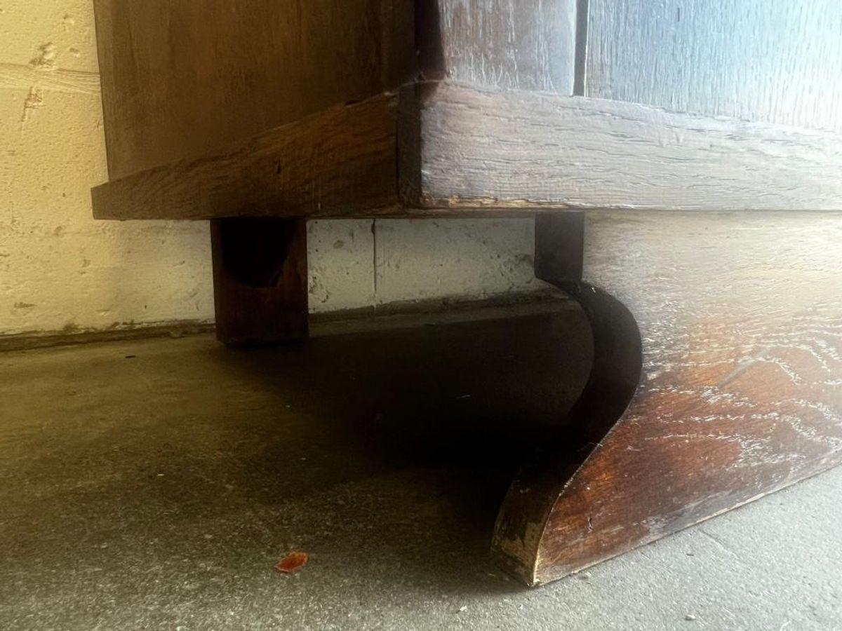 Vintage Dressoir / Retro Lange Extra Diepe Kast Donker Hout image 11