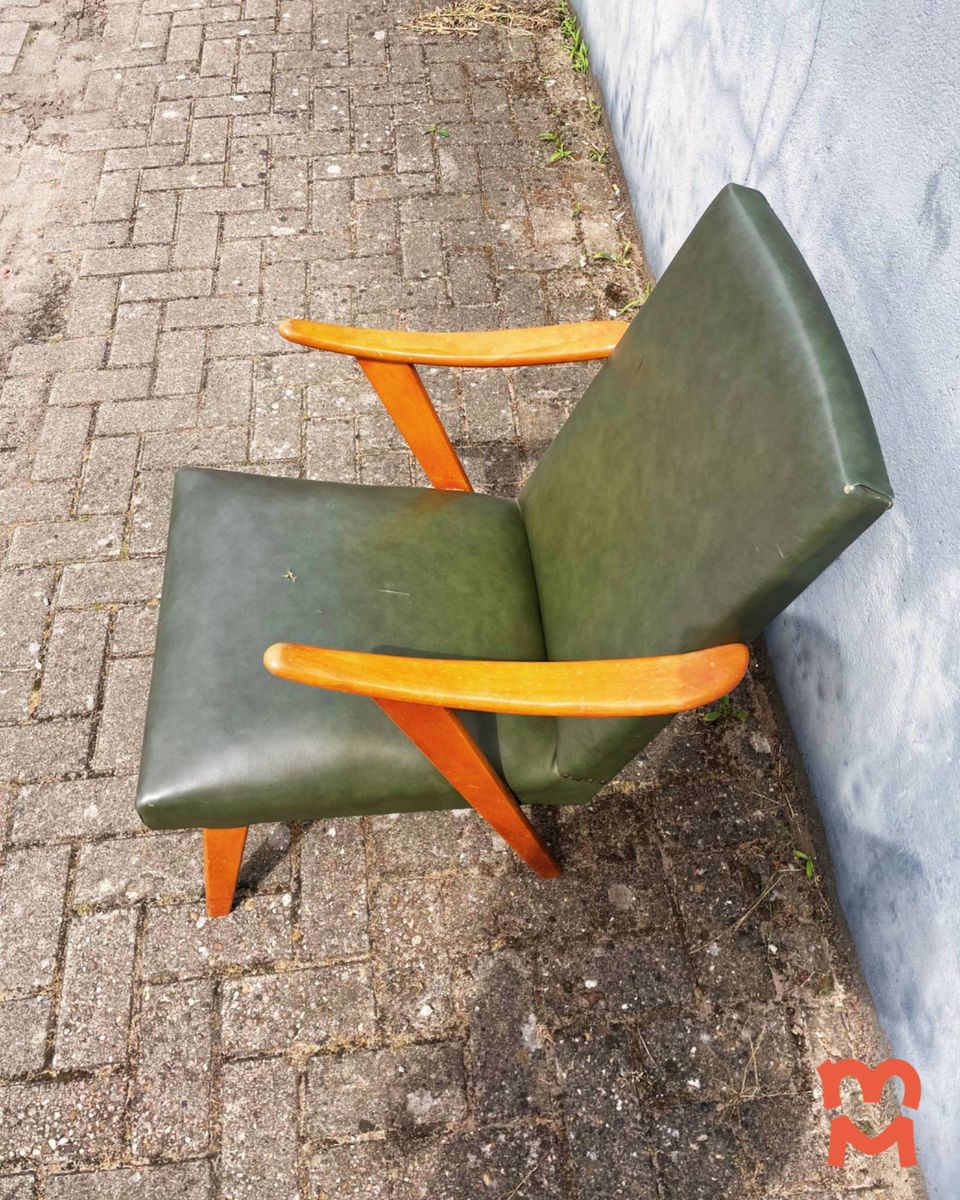 Vintage Jaren 60 Groene Deense Fauteuil image 3