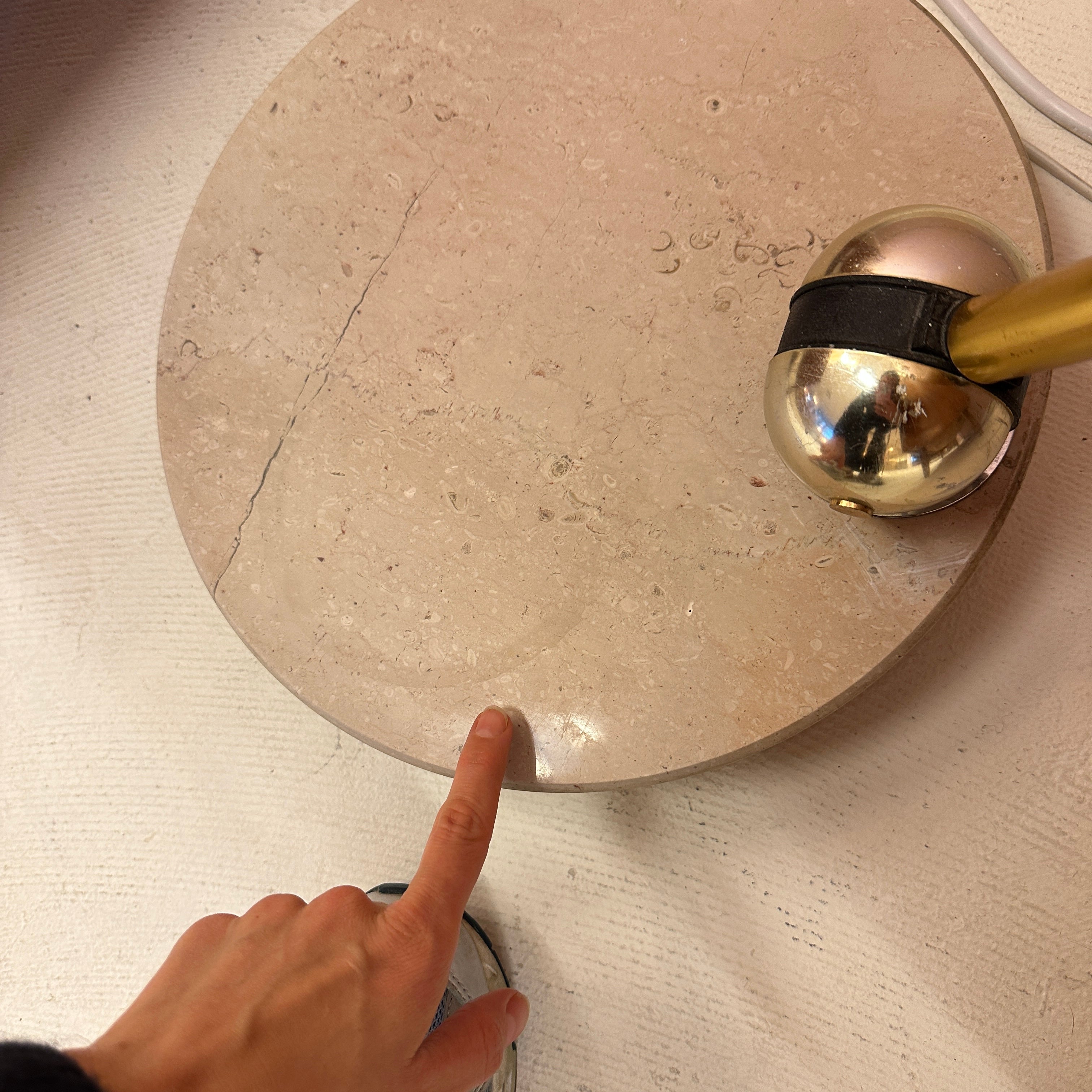 Italian Arc Lamp With Taupe Marble Base image 11