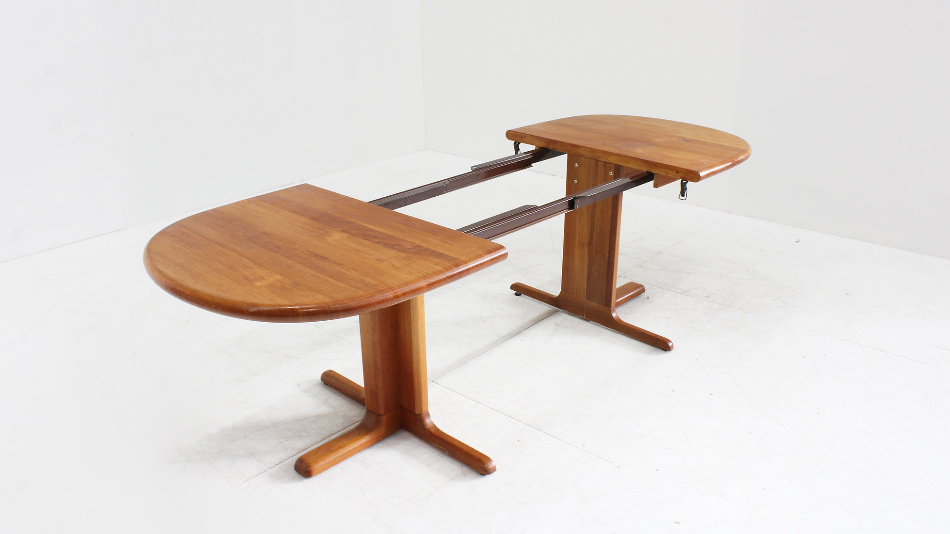 Vintage Danish Oval Extendable Dining Table Solid Teak 1960s image 3