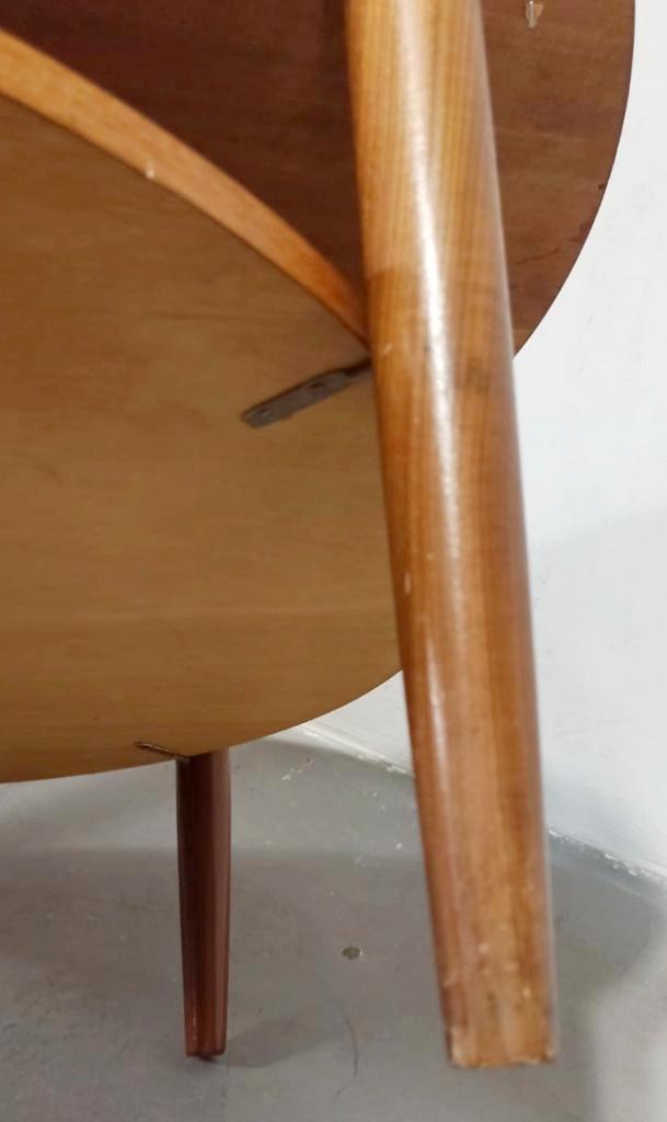 Vintage Mid Century Houten Salontafel, Rond image 8