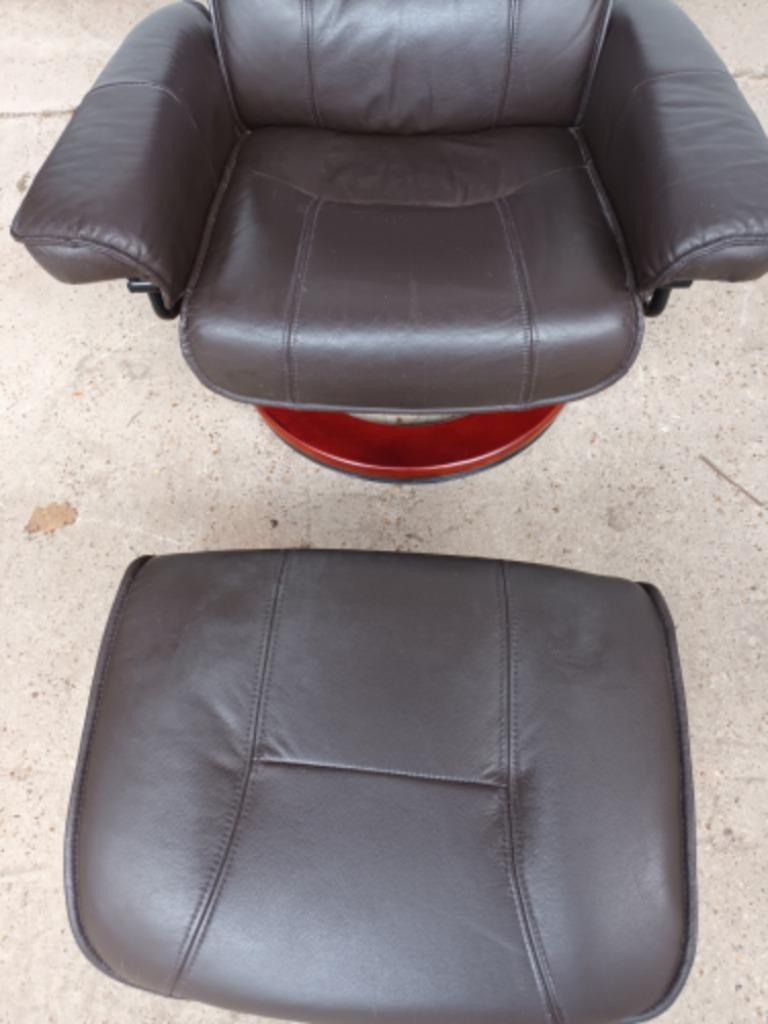 Verstelbare Leren Relaxfauteuil Met Voetenbank image 3
