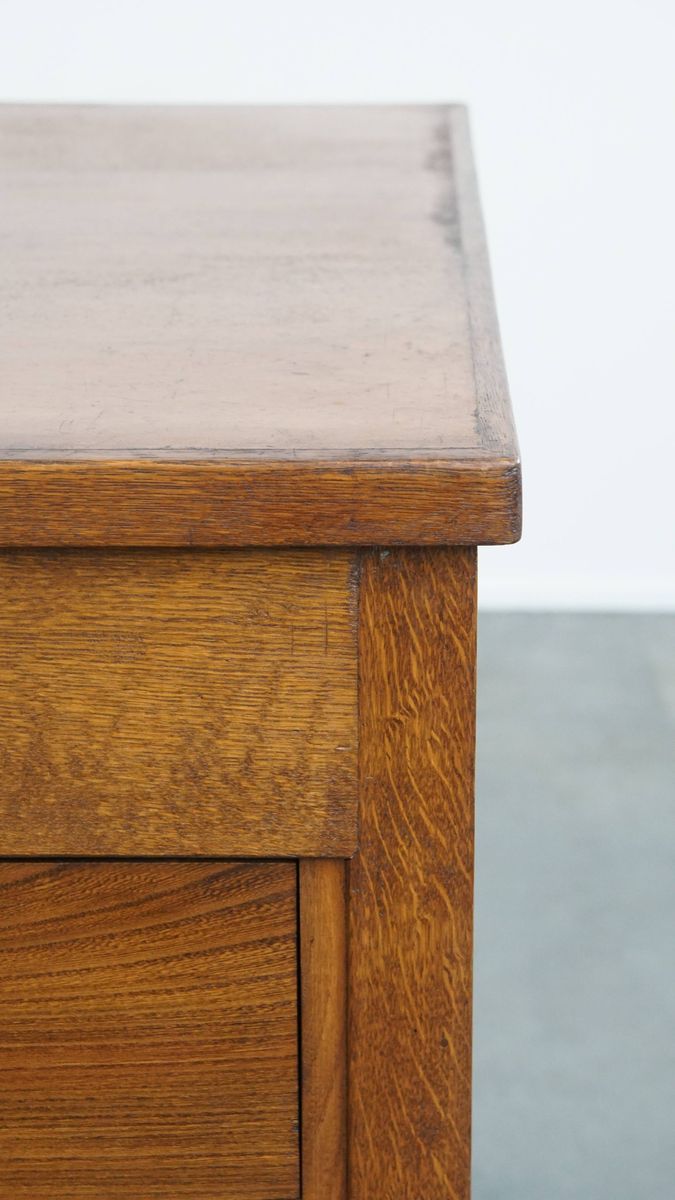 Uniek En Antiek Eikenhouten Art Deco Bureau Uit Begin 20e Eeuw In Amsterdamse School Stijl image 8