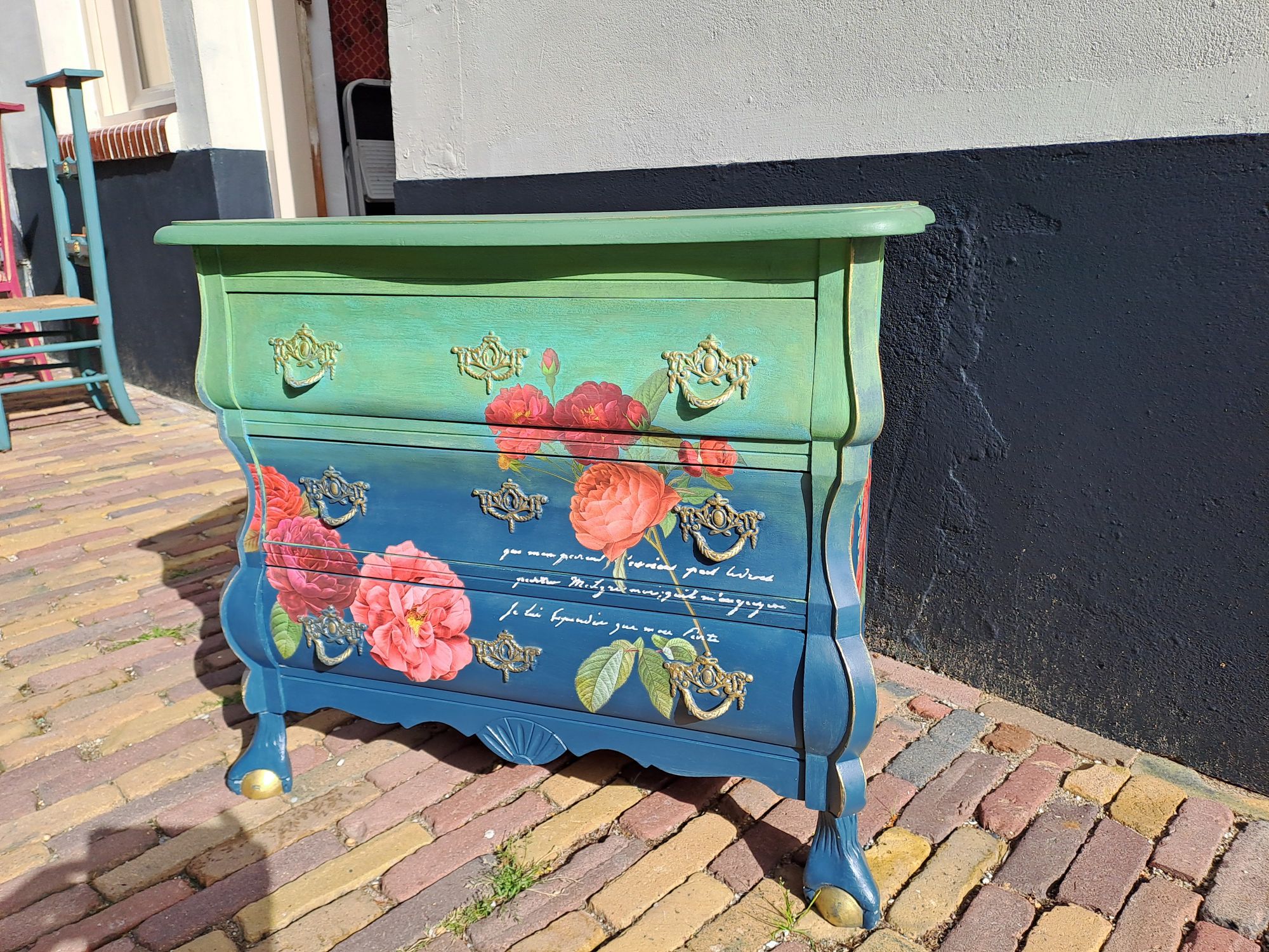 Buikkast - Ladekast - Restyled - Blauw-groen image 2
