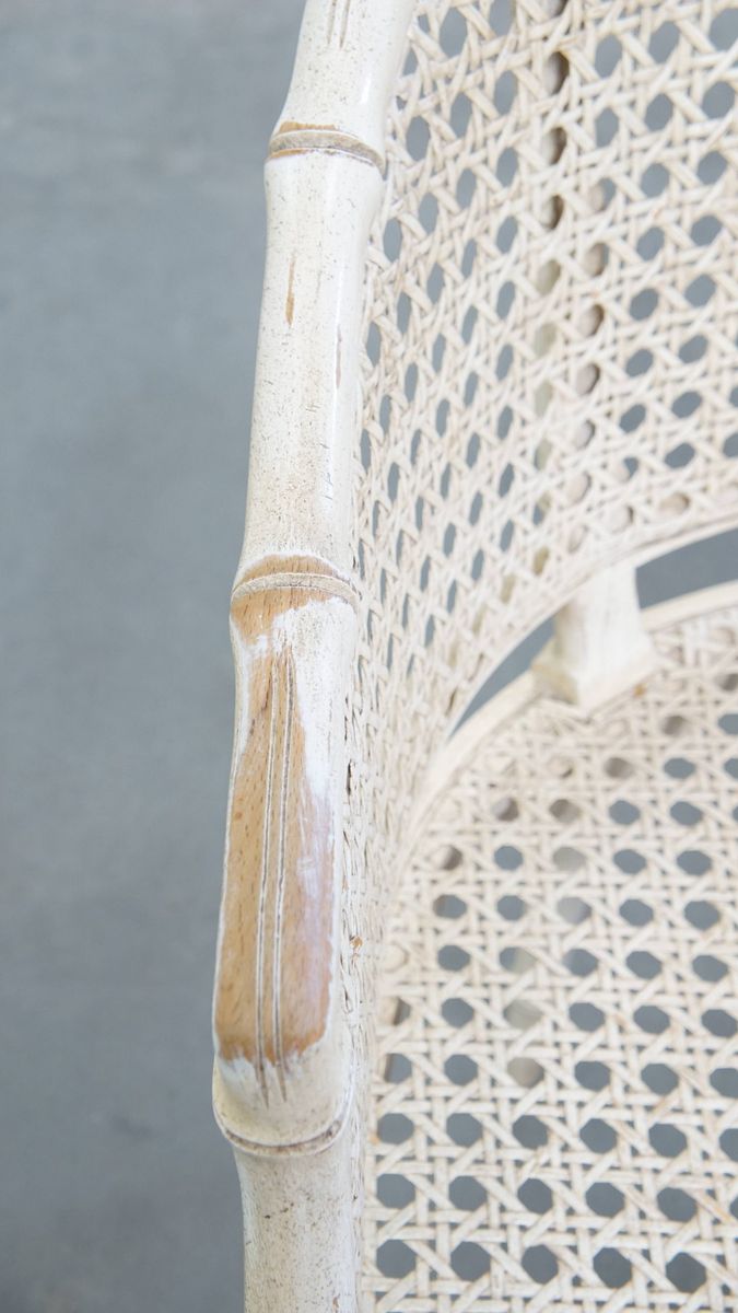 Gezellige Vintage Jaren 70 Design Stoel Van Jonathan Adler Gemaakt Van Riet En Bamboe image 7