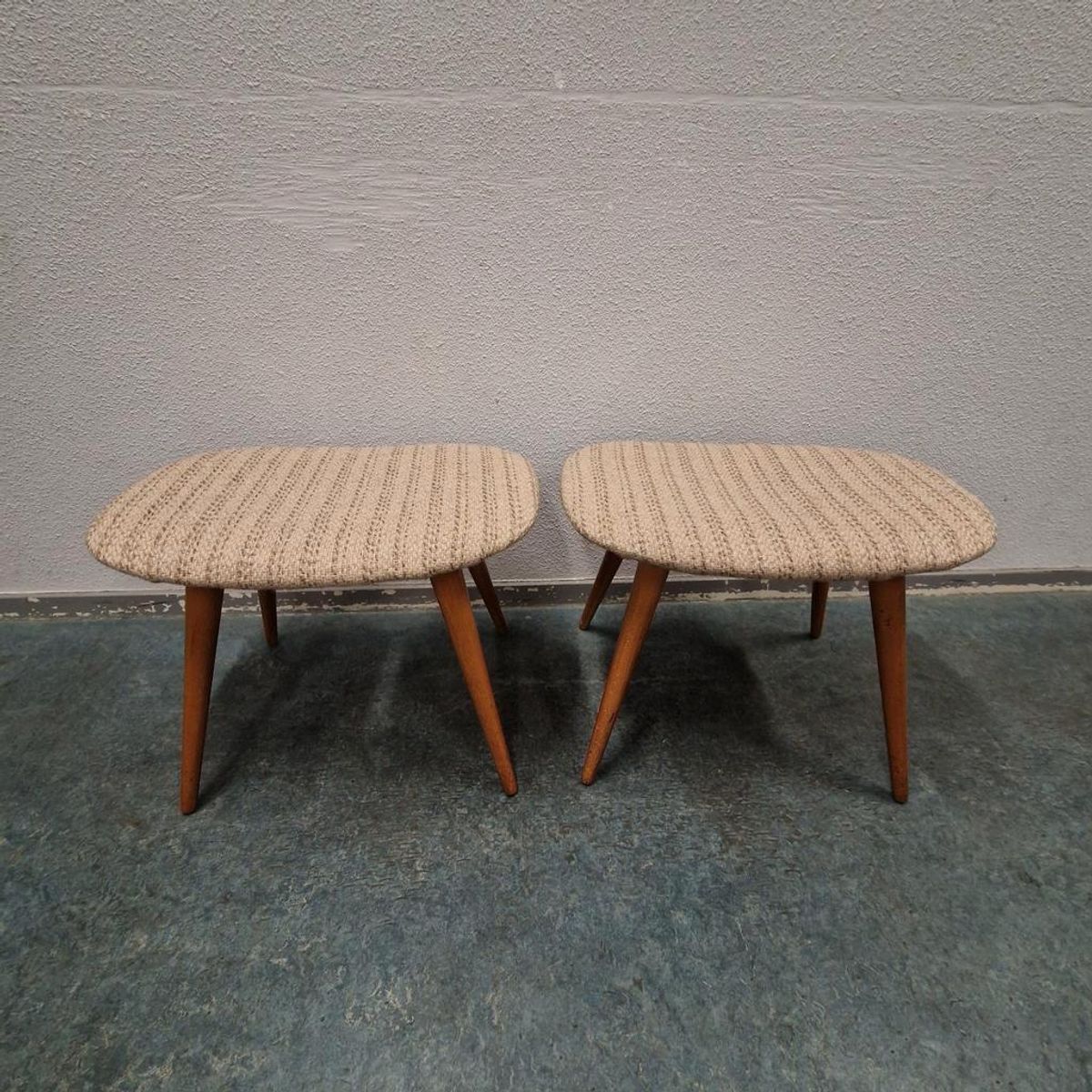Set Van 2 Vintage Krukjes Voetenbankje Voetenbank image 8