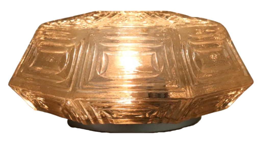 Vintage Nos Hexagon Plafondlamp Plafonniere Glas image 6
