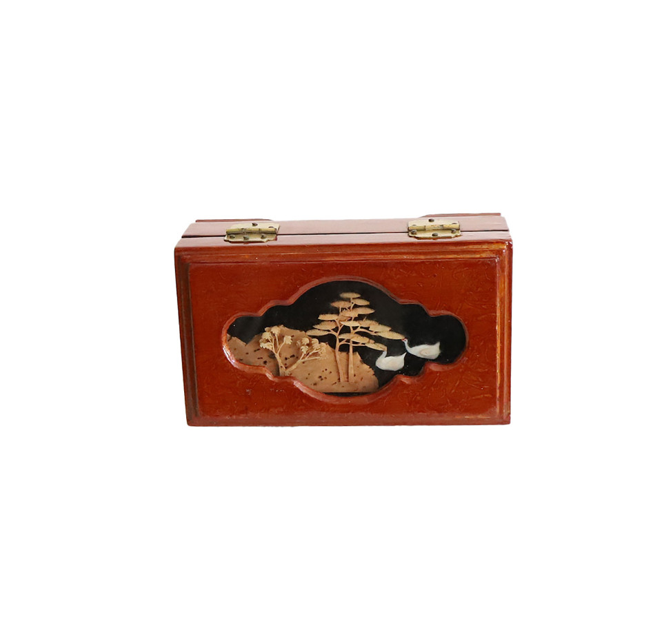 Vintage Chinese Lak Sieraden Doosje, Jaren '70 image 5