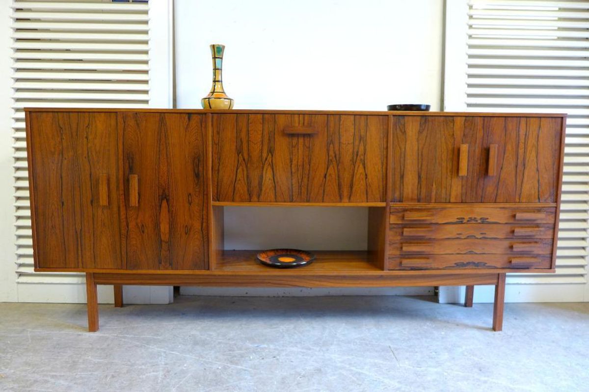 Prachtige Vintage Palissander Lowboard Dressoir 249 Cm image 9