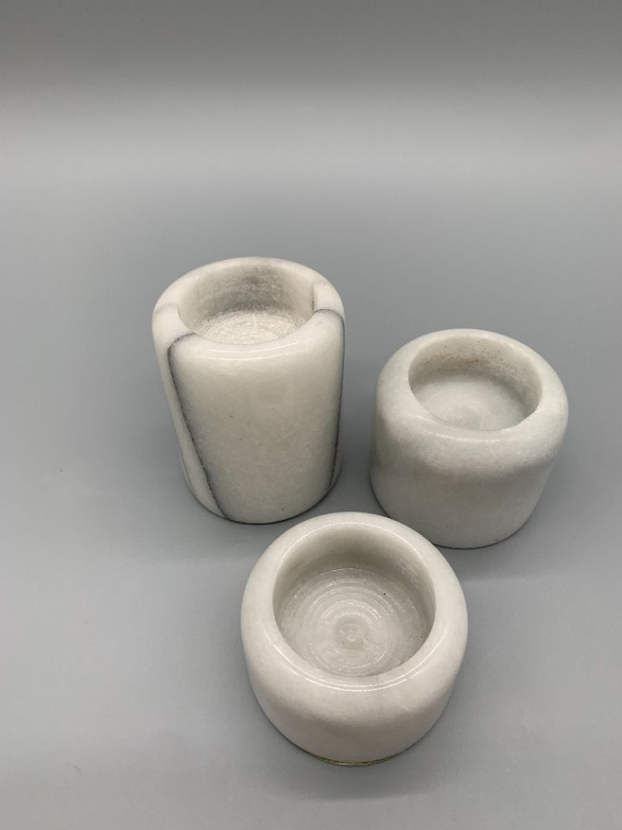 Set Vintage Marmer Theelichthouders 3 Stuks image 3