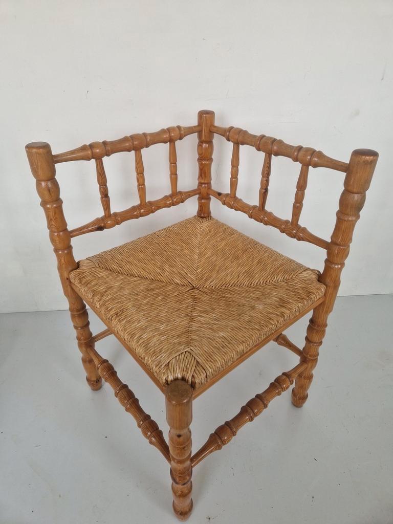 Vintage Bohemian Stijl Bamboe Hoekstoeltje Jaren 70. image 3