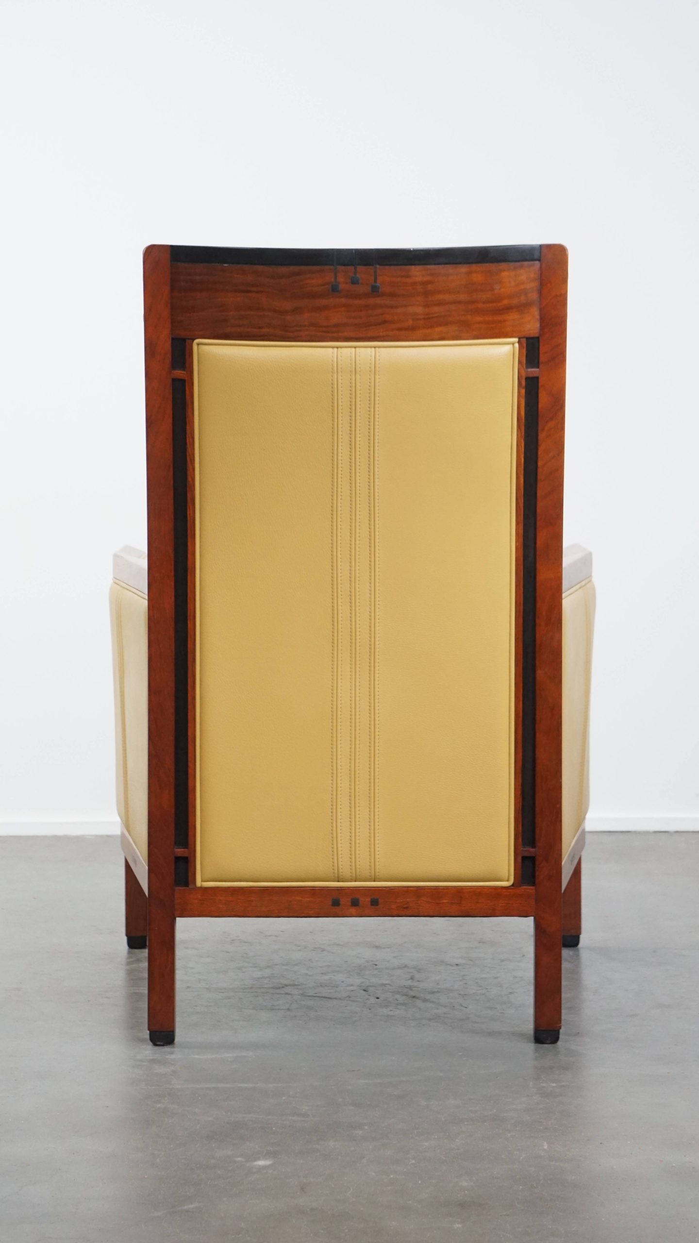 Prachtige Art Deco Schuitema Design Fauteuil In Geel Leer Met Een Hoge Rug Uit De Decoforma Serie image 5