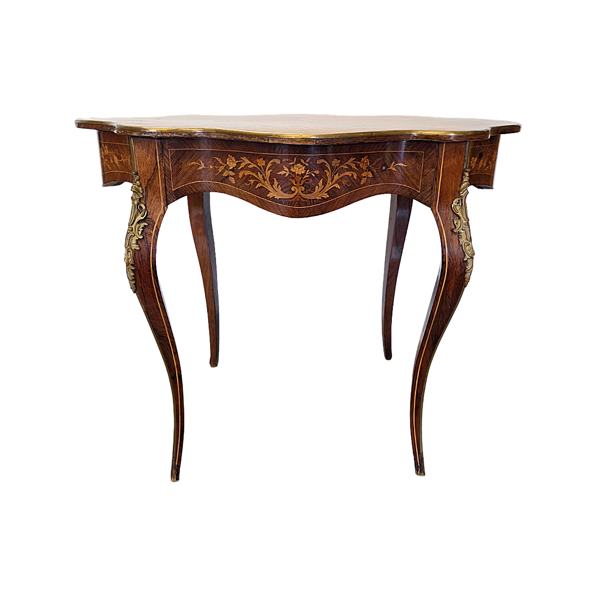 Antiek Franse Louis Xv Stijl Tafel Met Lade, Eind 19e Eeuw image 2