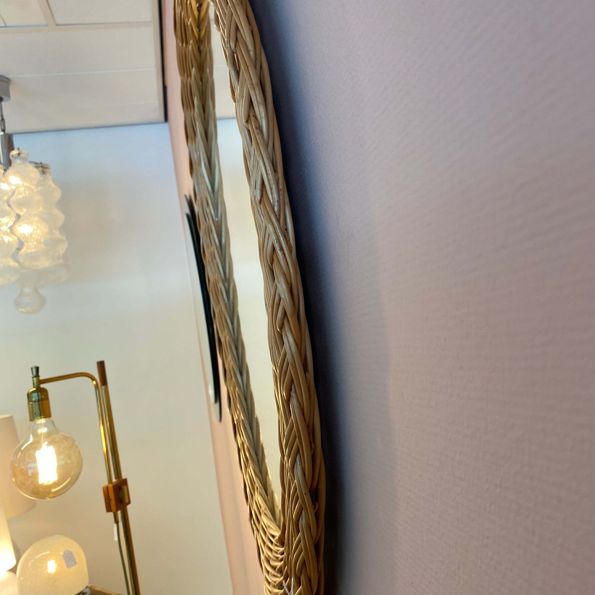 Decorative Oval Rattan Mirror image 5