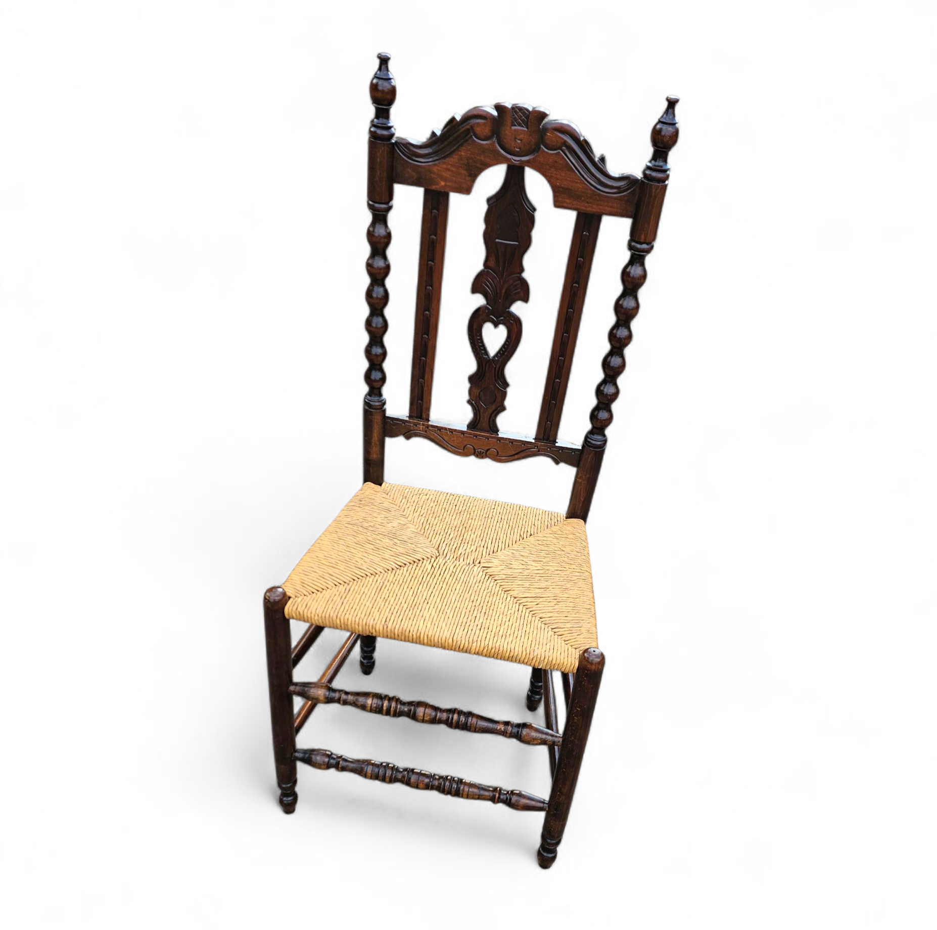 8 ( 2 X Armrest ) X Ornate Wood / Bobbin / Wicker Dining Chair / Studded Chairs image 9