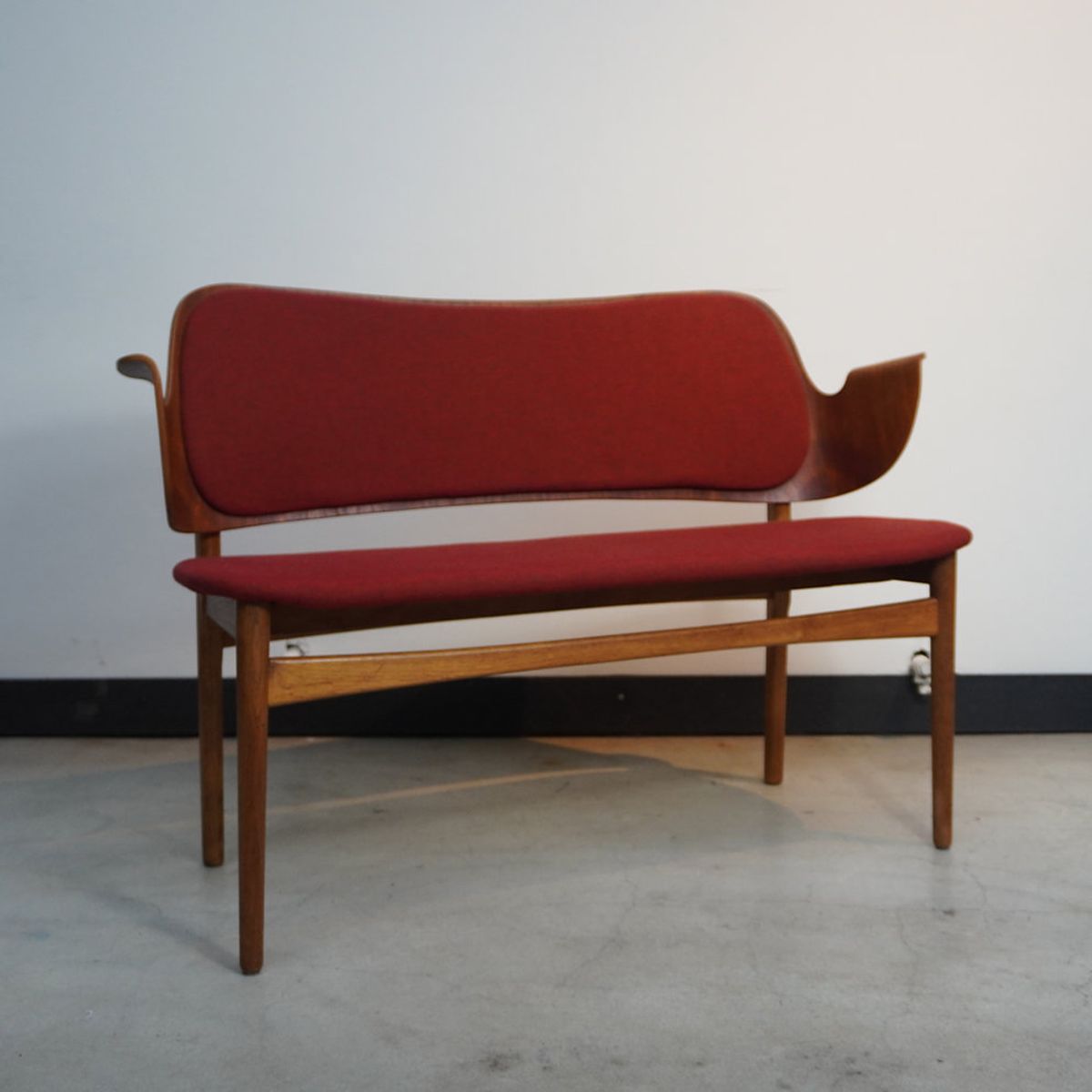 Rare Teak And Oak Bench By Arne Hovmand-olsen For Bramin Denmark, 1950s image 2