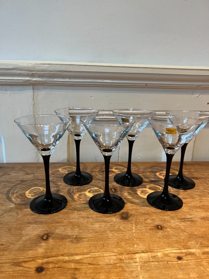 Feestelijke Luminarc Glazen, Zwarte Hoge Voet Martini Glazen Set Van 6 | Kerst image 4