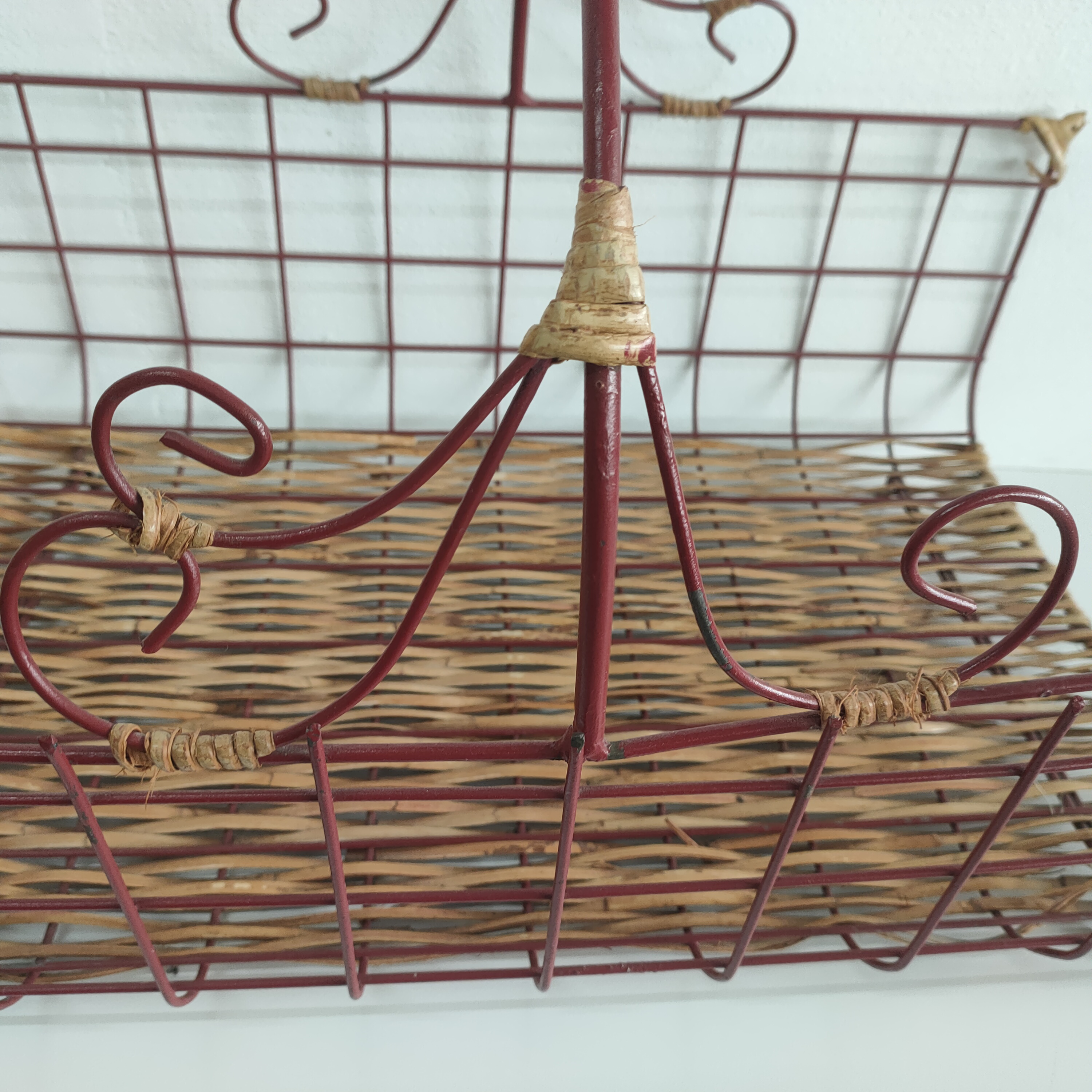 Bloemen(pluk)mand Of Frans Stokbroden Mand Met Rode Draad En Rieten Afwerking image 6