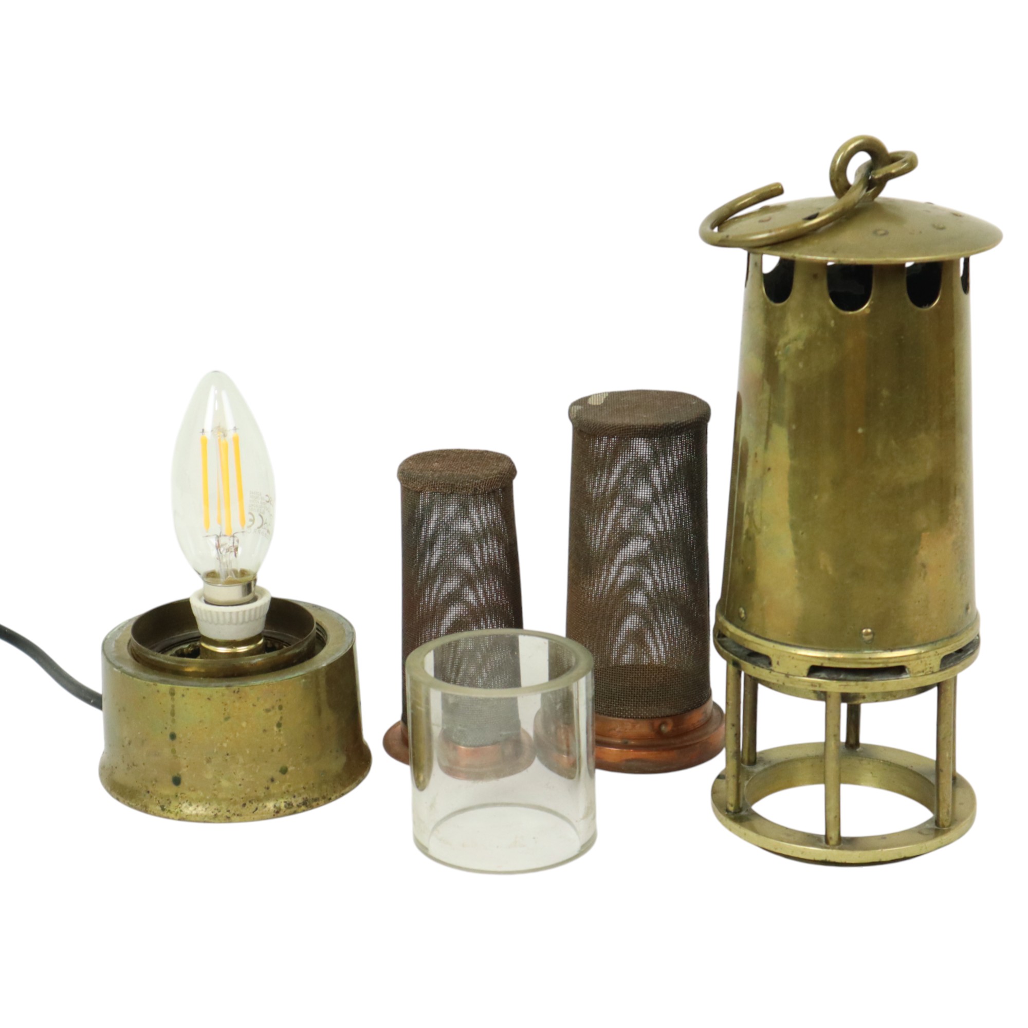 Oude Messing Mijnwerkerslamp Memorabilia Mijn 26cm image 16