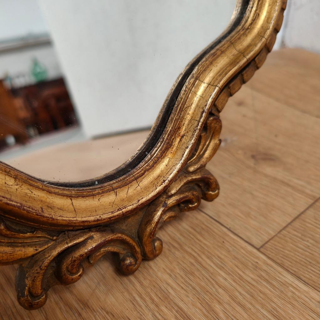 Vintage Goudkleurige Hollywood Regency Barok Rococo Spiegel Kuifspiegel 5 image 14