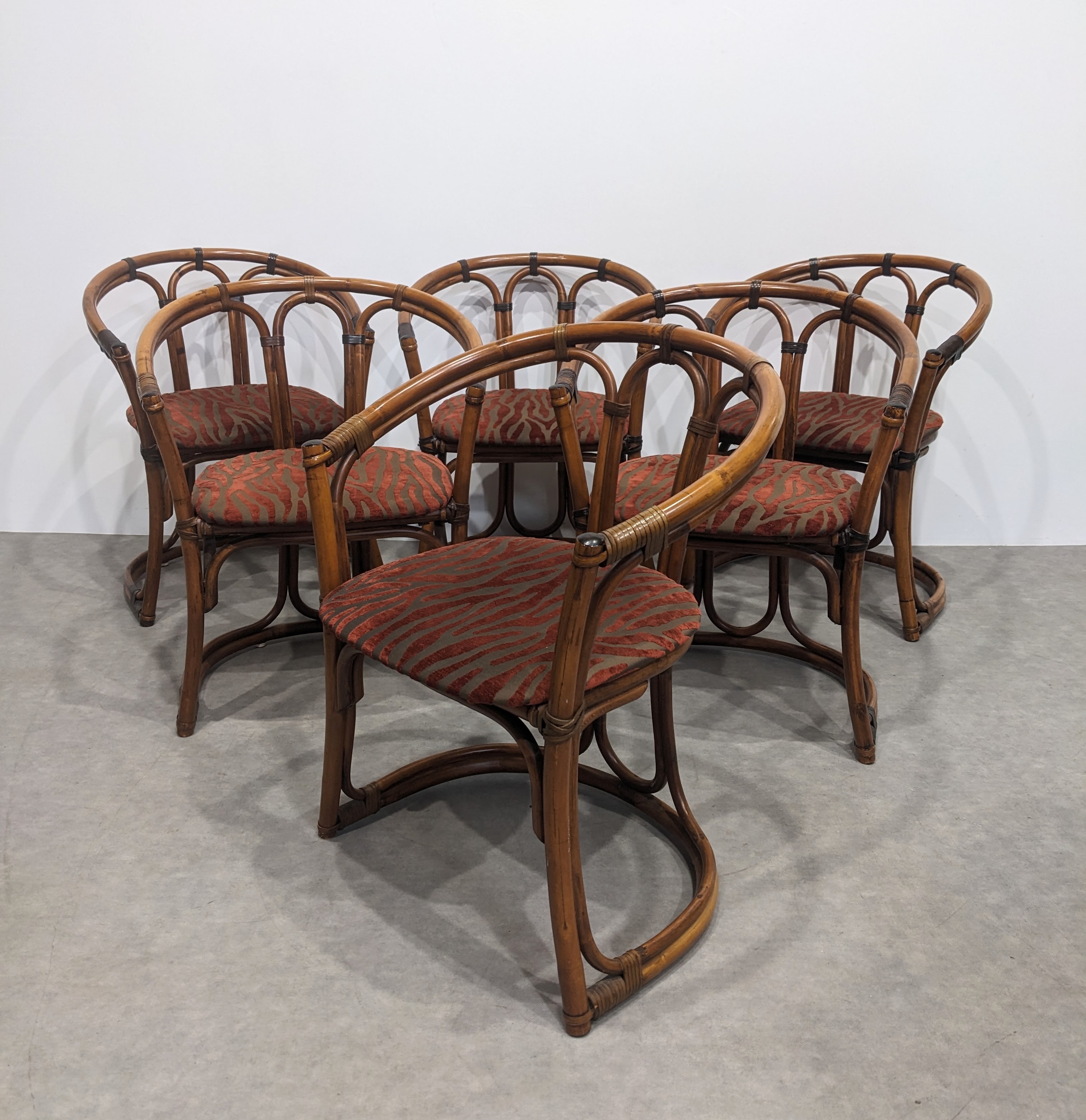 Six Vintage Bamboo Chairs image 6