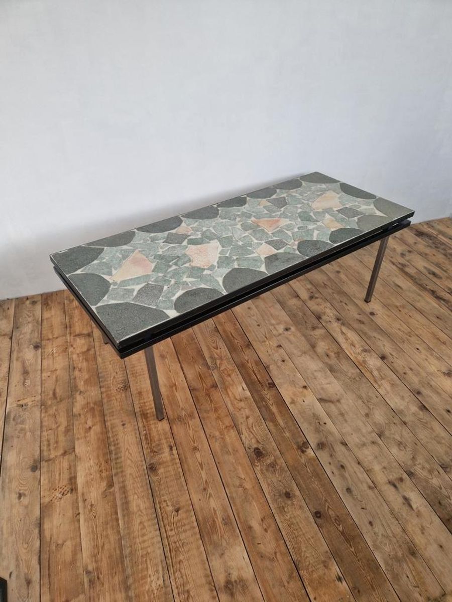Mid Century Natuurstenen Tafel Met Zwevend Blad Design image 6