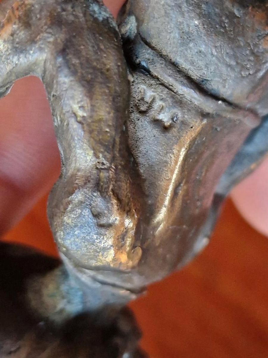 Bronzen Beeldje Gesigneerd Mr Politie Ober image 4