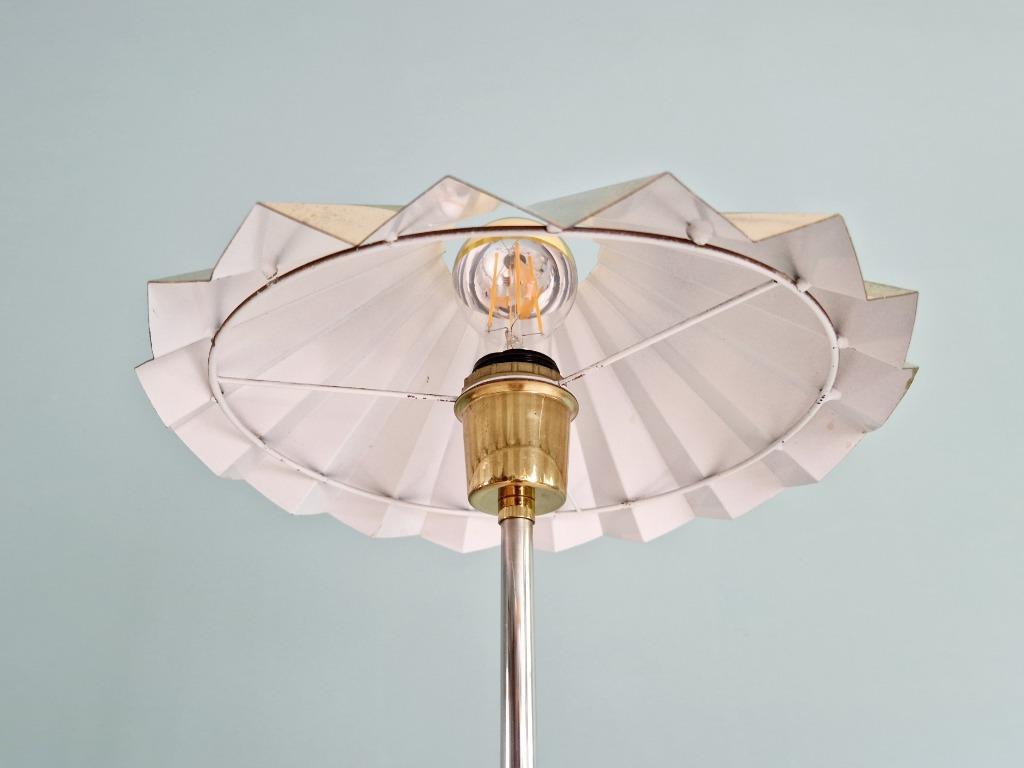 Lampe Sur Pied En Métal Chromé Et Laiton, 1970 image 7