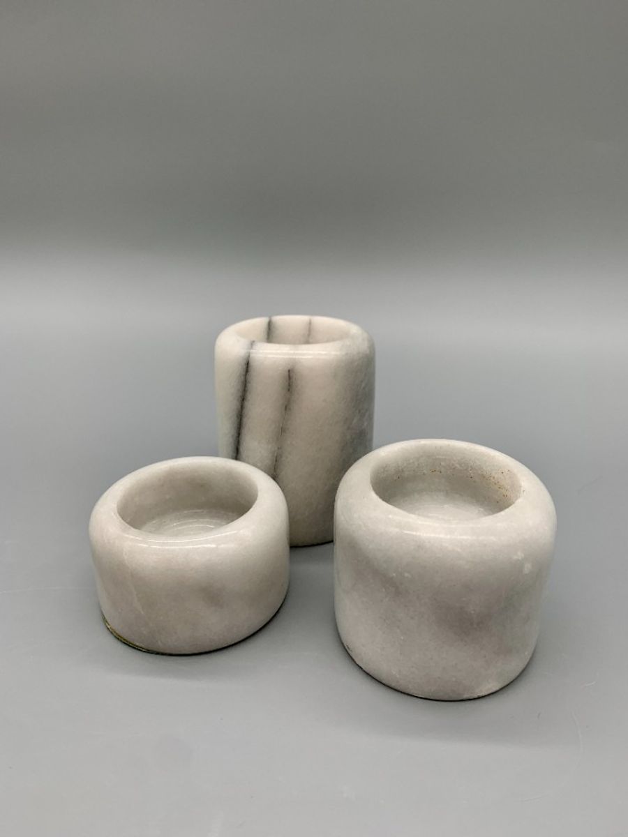 Set Vintage Marmer Theelichthouders 3 Stuks image 6