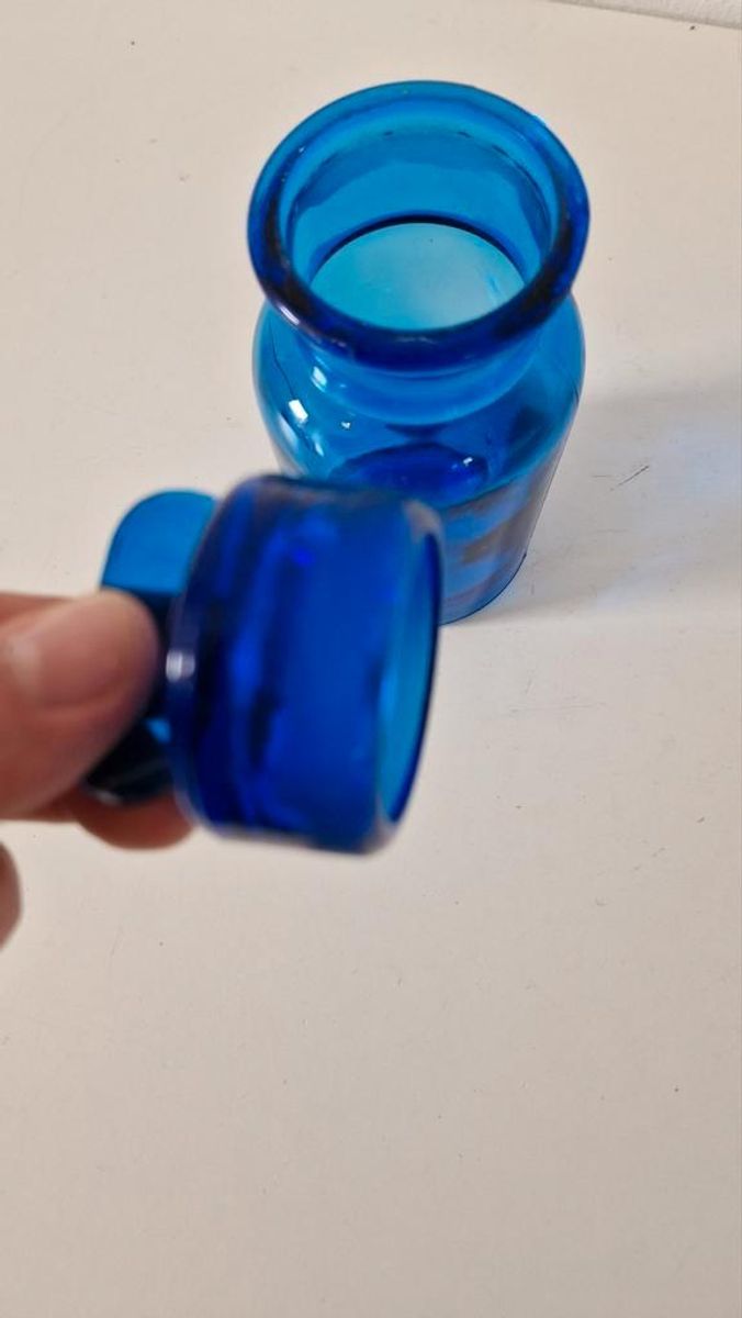 * Vintage Apothekers Pot Kobalt Blauwe Apothekers Potje image 5