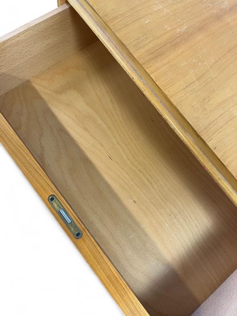 Vintage Houten Ladekast Kast – 4 Lades Met Metalen Grepen image 9