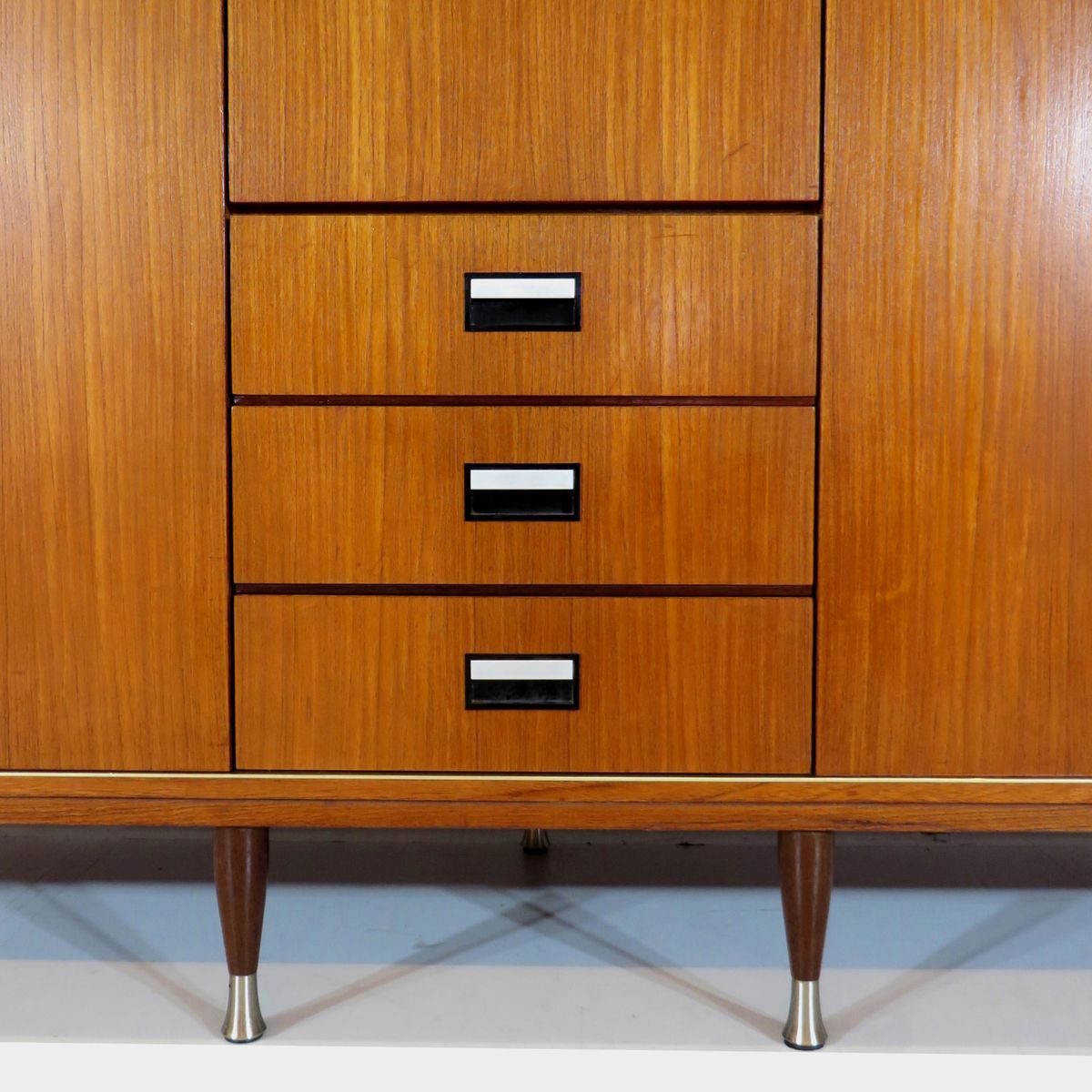 Grote 5-deurs Vintage Design Kledingkast In Teak, Jaren 60 image 7