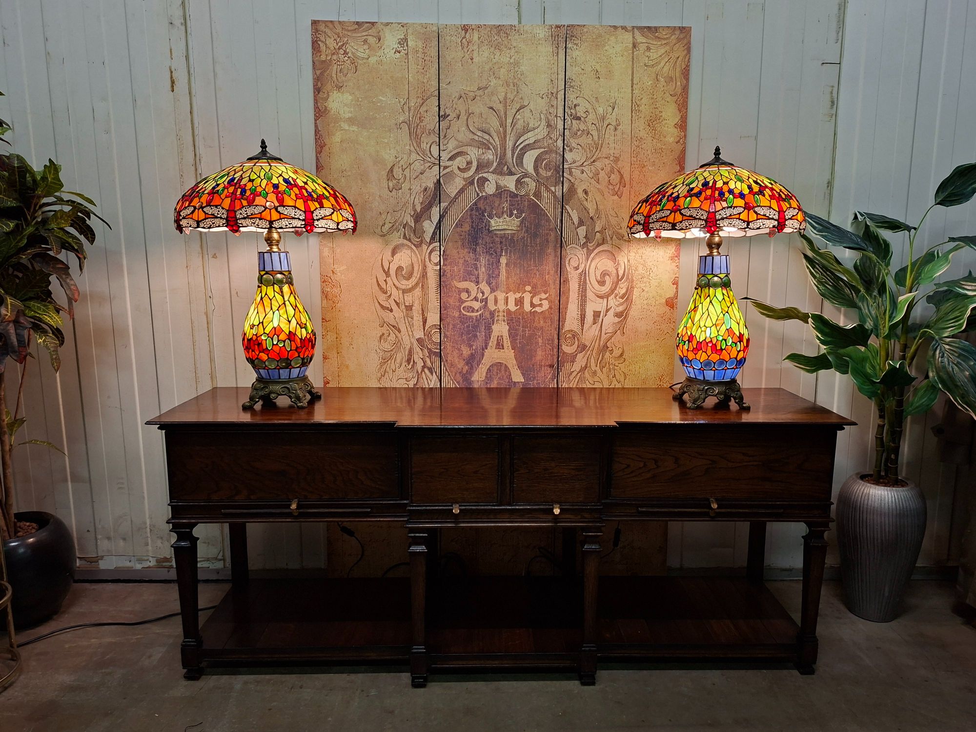 Klassieke Handgemaakte Tafellampen Met Sierlijke Lampenvoet (dragonfly) image 2