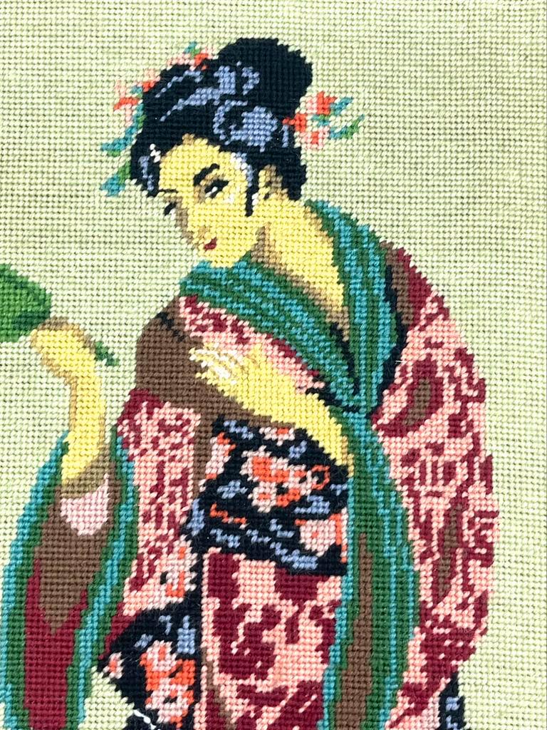 Vintage Geborduurde Geisha image 3