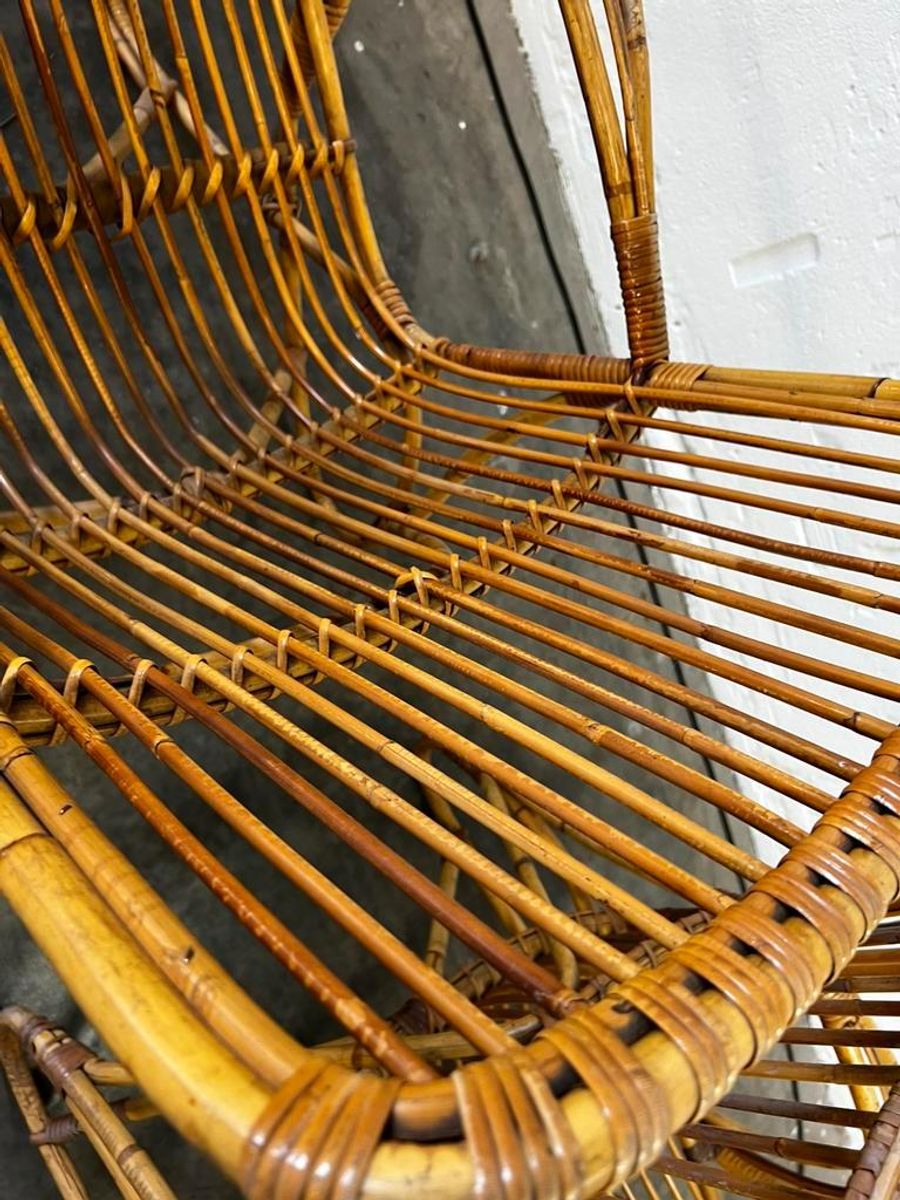 Set Van 2 Vintage Rotan Fauteuils / Eenzitjes Rohé image 11