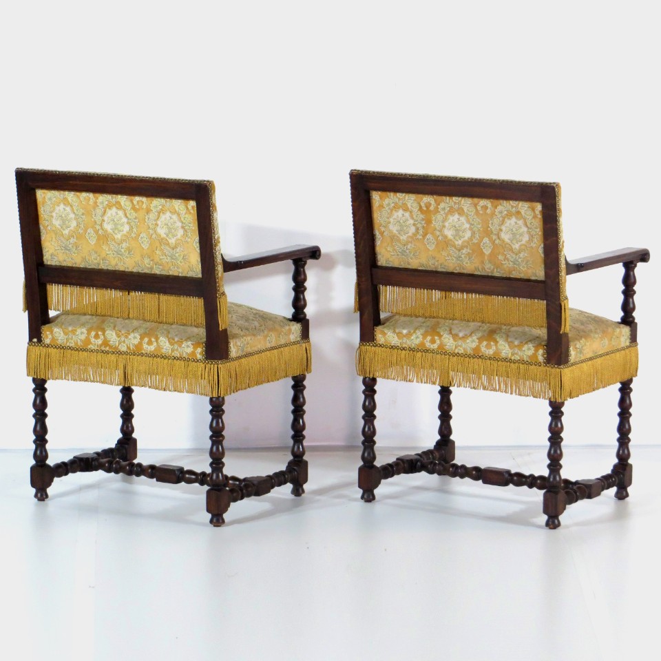 Set Van Twee Vintage Antieke Bibliotheek Fauteuils, 19e Eeuw image 5