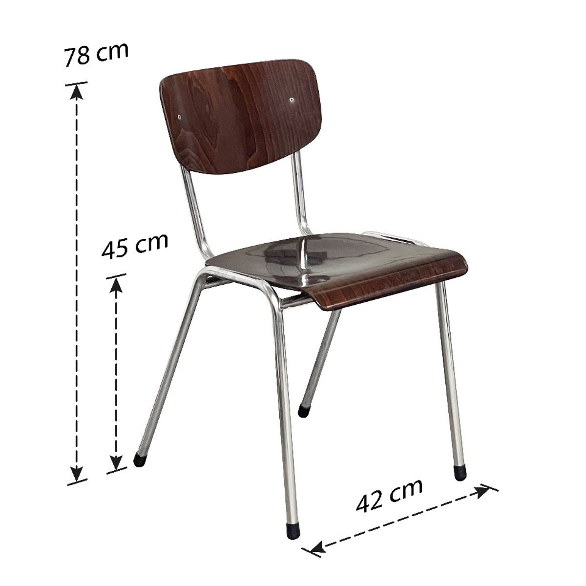Vintage Stapelbare Stoelen Met Plywood Zitting image 6