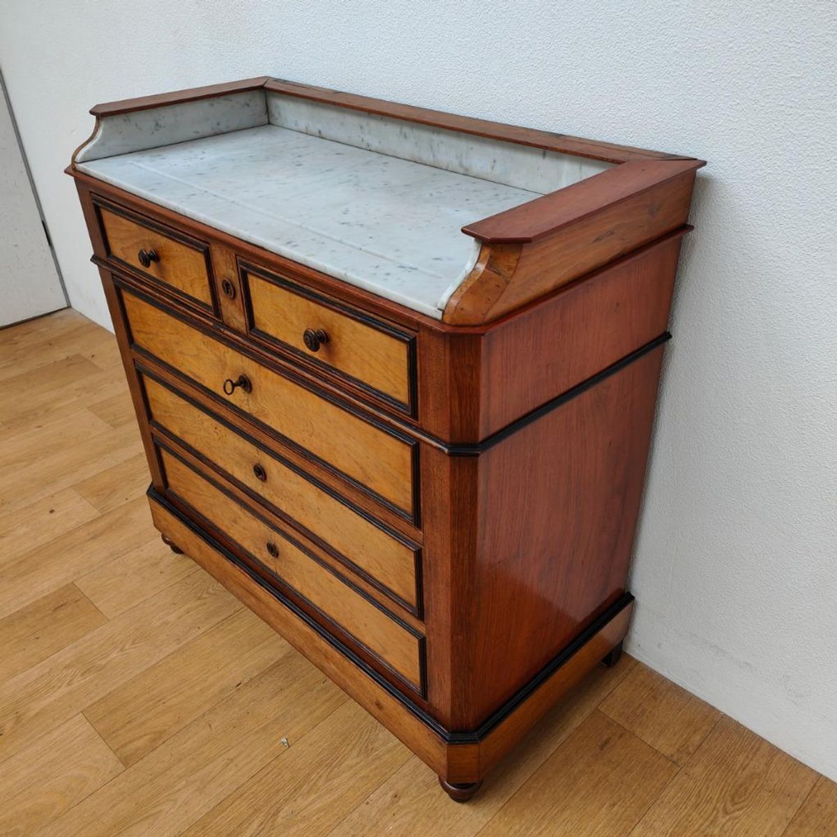Vintage Frans Dressoir Commode Ladekast Met Marmer Blad 505 image 6