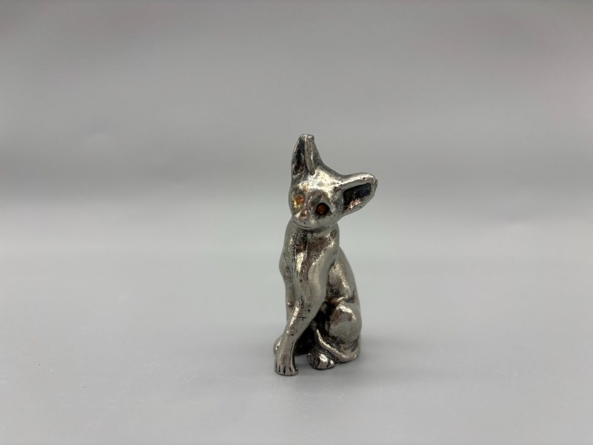 Zilveren Miniatuur Kat image 4