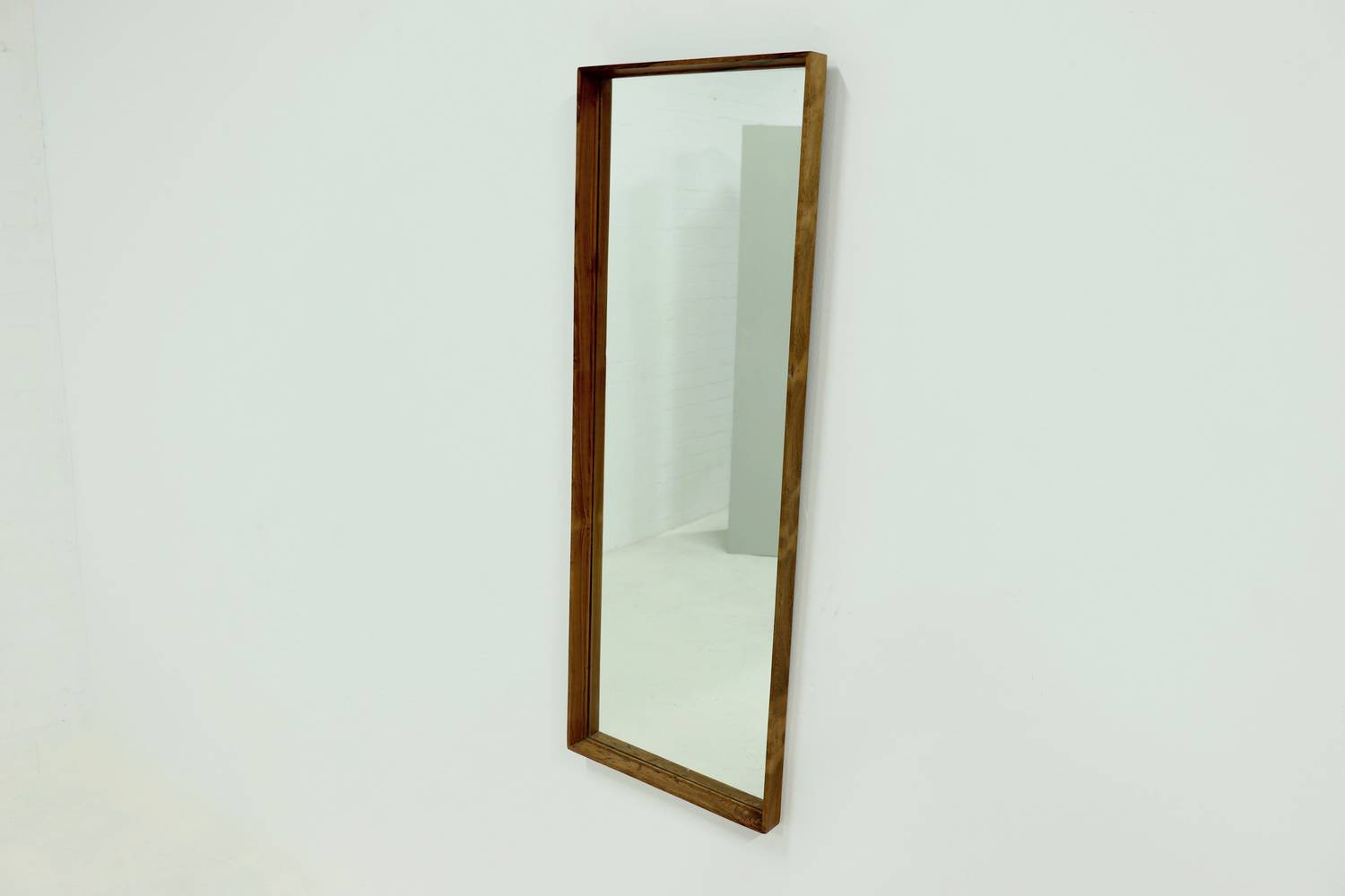 Large Scandinavian Rectangular Rosewood Mirror 1960s image 4