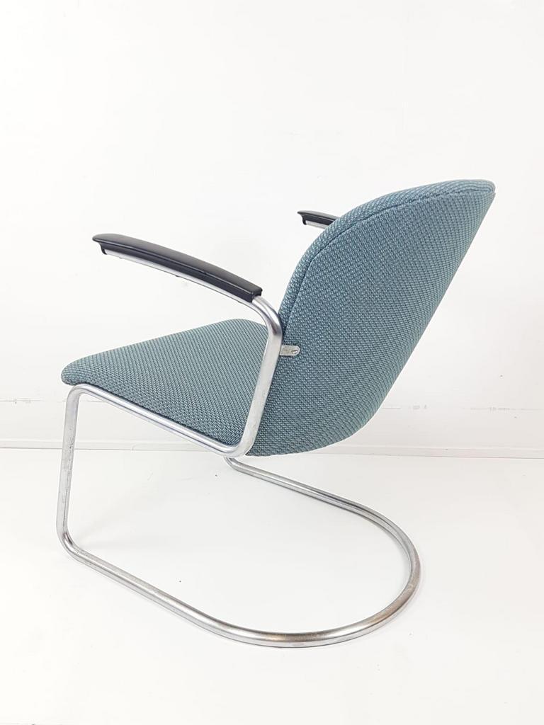 Gispen Fauteuil Model 413 Nieuw Gestoffeerd Grape Blauw image 9