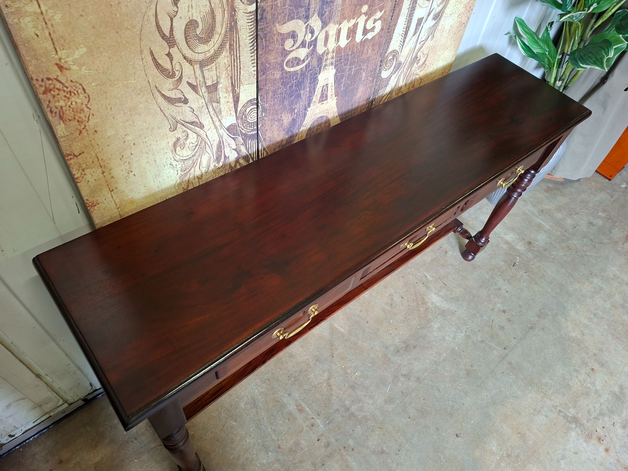 Klassieke Engelse Sidetable, Wandconsole. Haltafel Afm. 142x36cm En 77cm Hoog. image 5