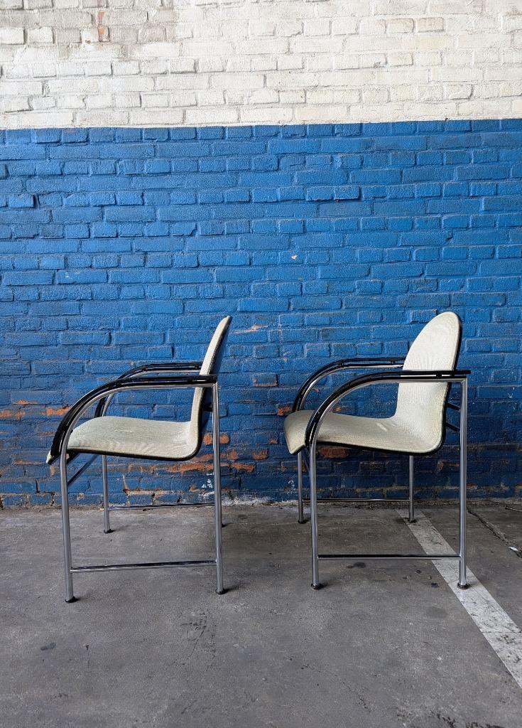 Vintage Arco Bk Eetstoelen -chrome & Zwart- image 3