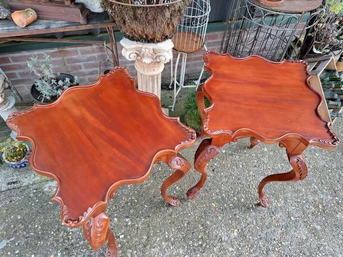 Klassieke Mahoniehouten Bijzettafel, Plantentafel, Console, image 5