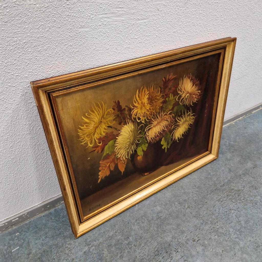 Olieverf Op Doek B Sluiter Schilderij Chrysanten Op Vaas image 14