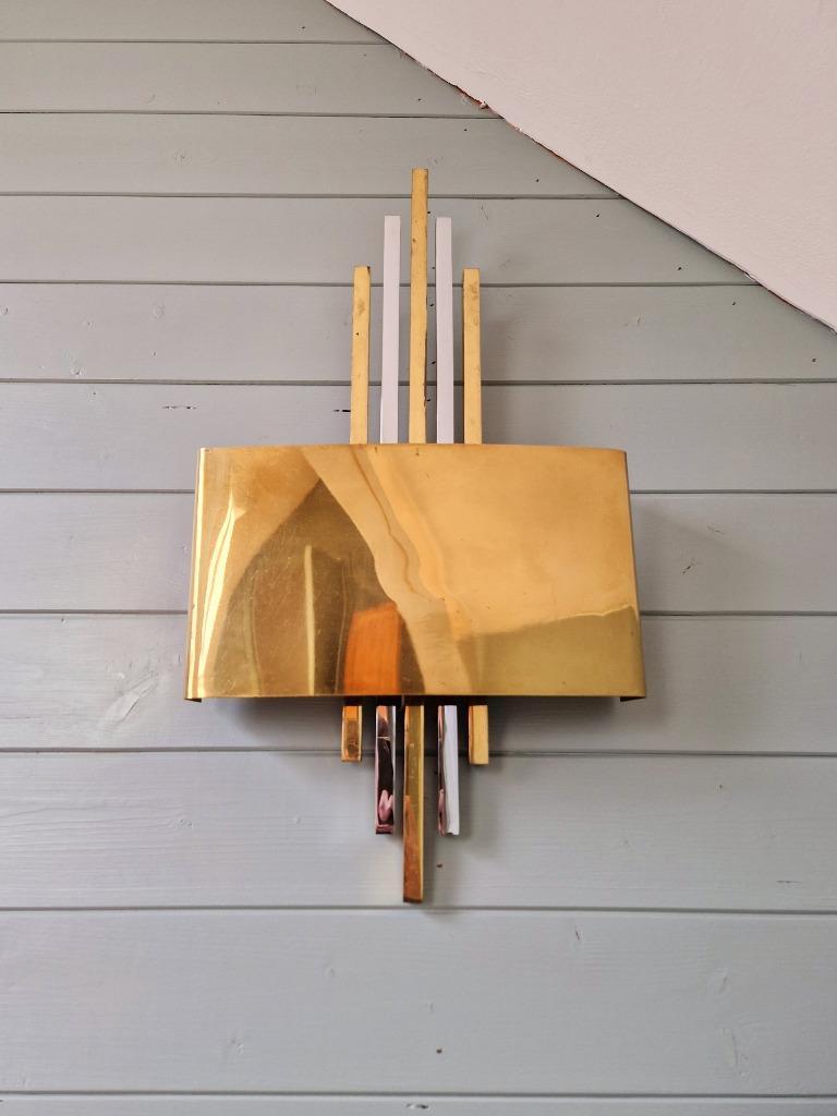 Messing Wandlamp, Hollywood Regency-Stijl, 1970 image 4
