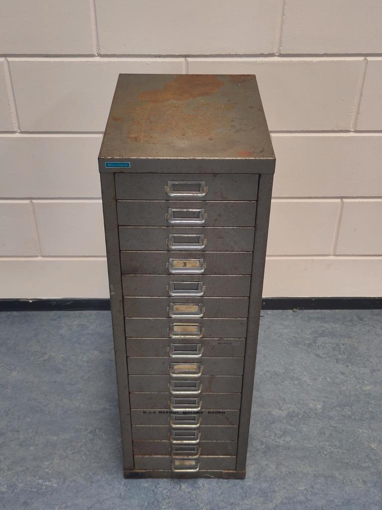 Vintage Industriële Metalen Ladekast Ladenkast Metaal image 16