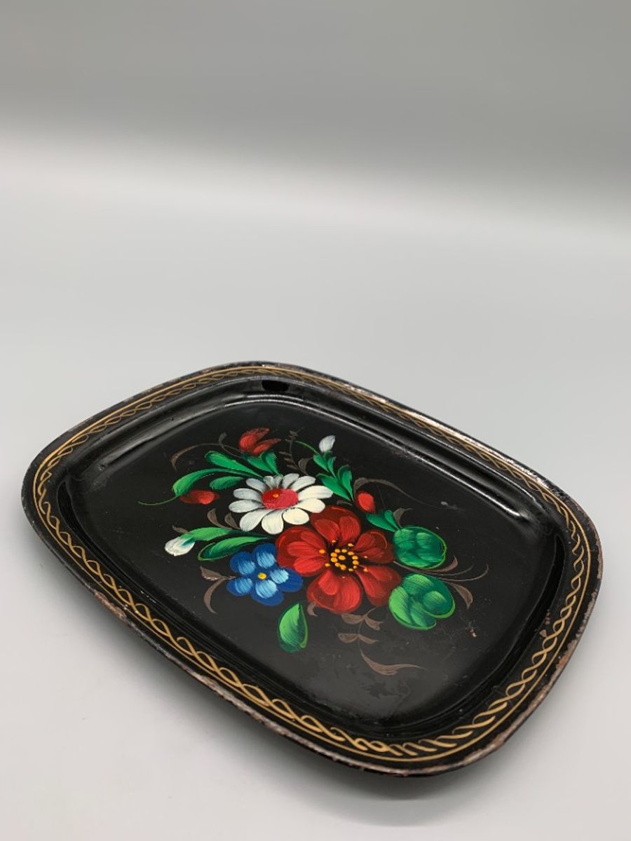 Handbeschilderd Dienblad Metaal Bloemdecor image 5